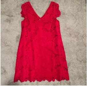 BB Dakota Jacqueline Shift Dress Red Lace - Nordstrom tags on